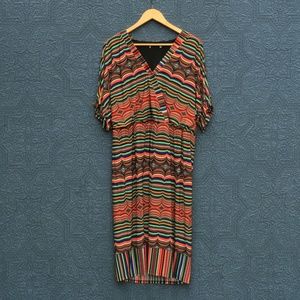 Colorful Peek A Boo Sleeve Dress Size 1X